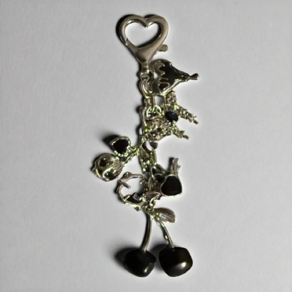 Cherry Keychain with Charms NWOT